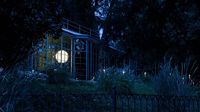 Davide Groppi LIGHTs temporary restaurant at the Lake Como Design Festival