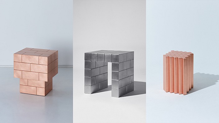 Metallic lustre and a familiar simplicity define Jeongseob Kim's furniture  designs