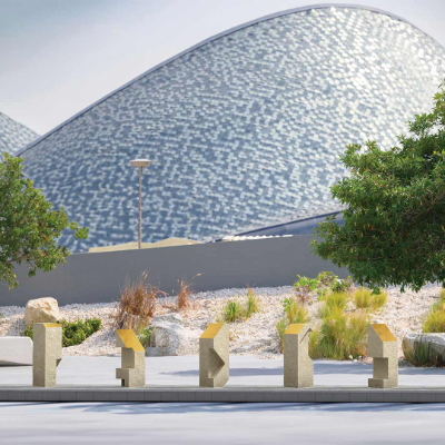 Tarek Elkassouf's limestone sculptures explore intangible 'Boundaries' in Abu Dhabi