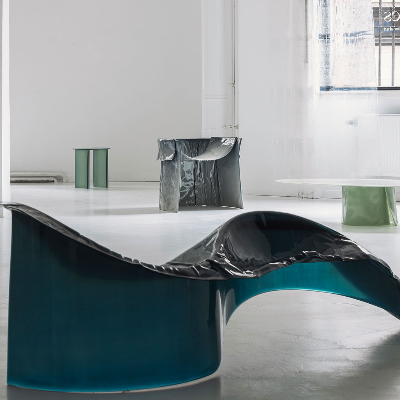 Two seater curved sculpture