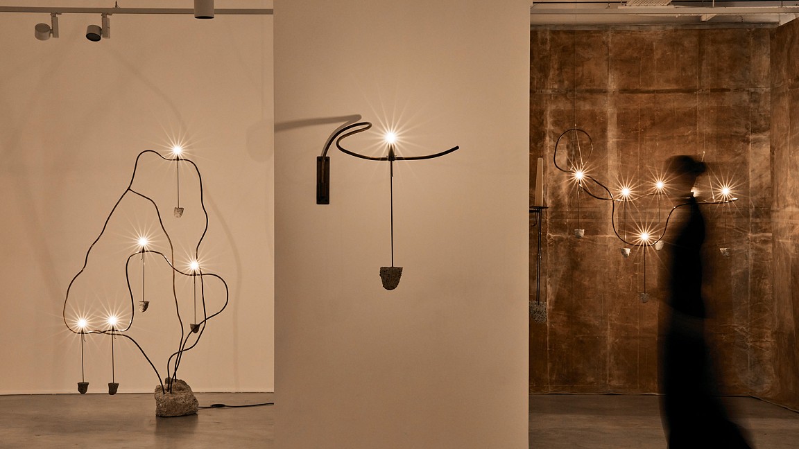 JAMESPLUMB's sculptural lighting designs grow 'Copper Roots' at Gallery FUMI