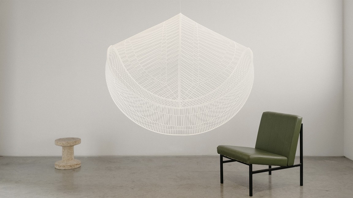 'LightMass^' by Raw-Edges Studio is crafted from a continuous digital weave