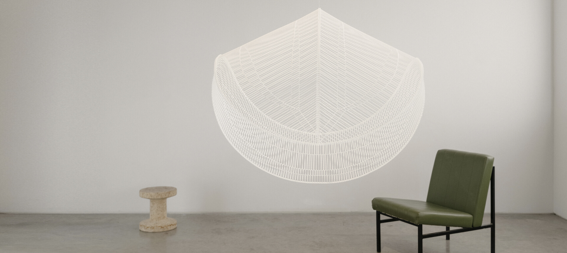 'LightMass^' by Raw-Edges Studio is crafted from a continuous digital weave