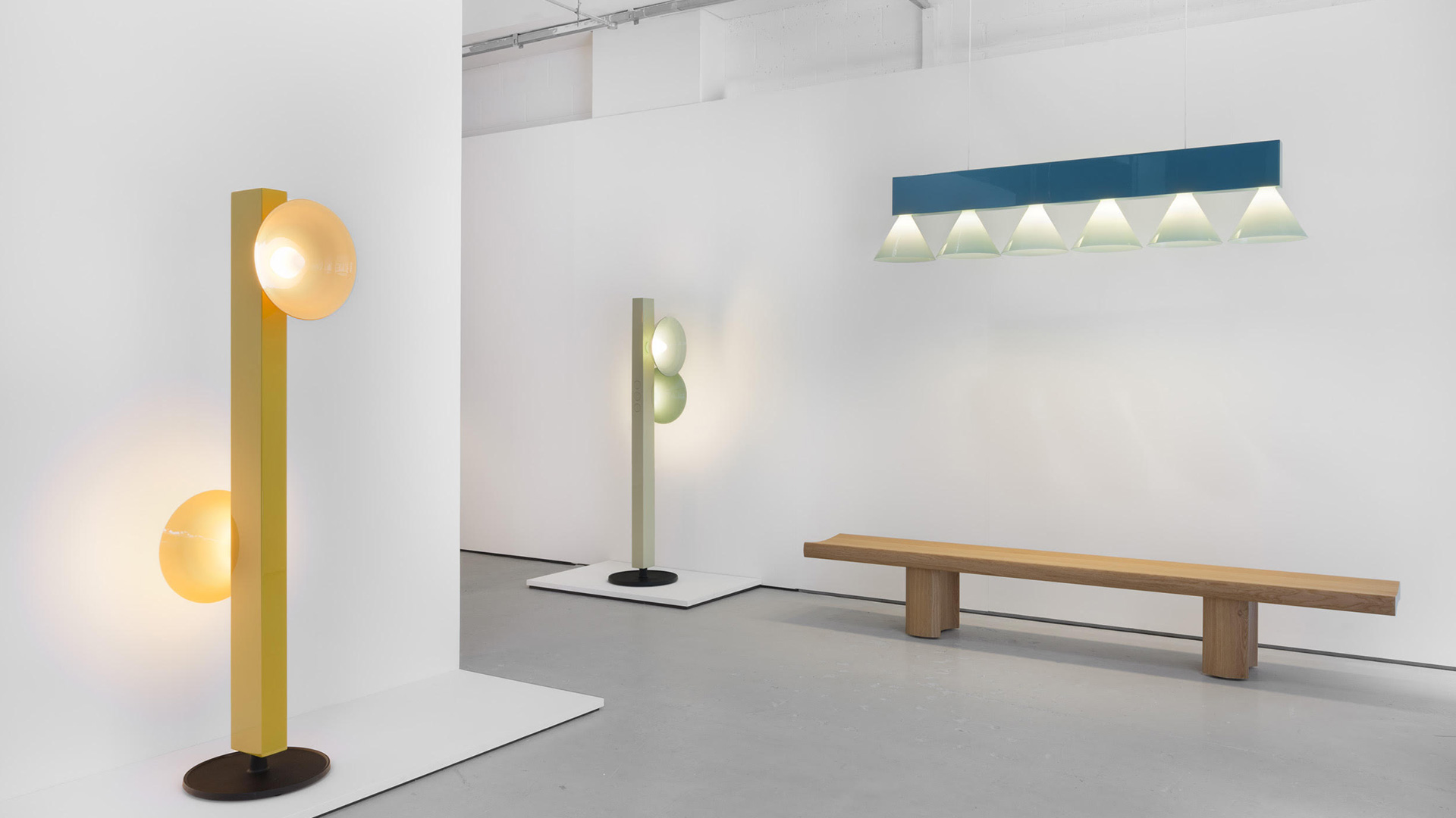 Edward Barber and Jay Osgerby create a collection of polychromatic 'signal'  lights with cones and blown glass in Murano for Galerie Kreo in London -  Global Design News