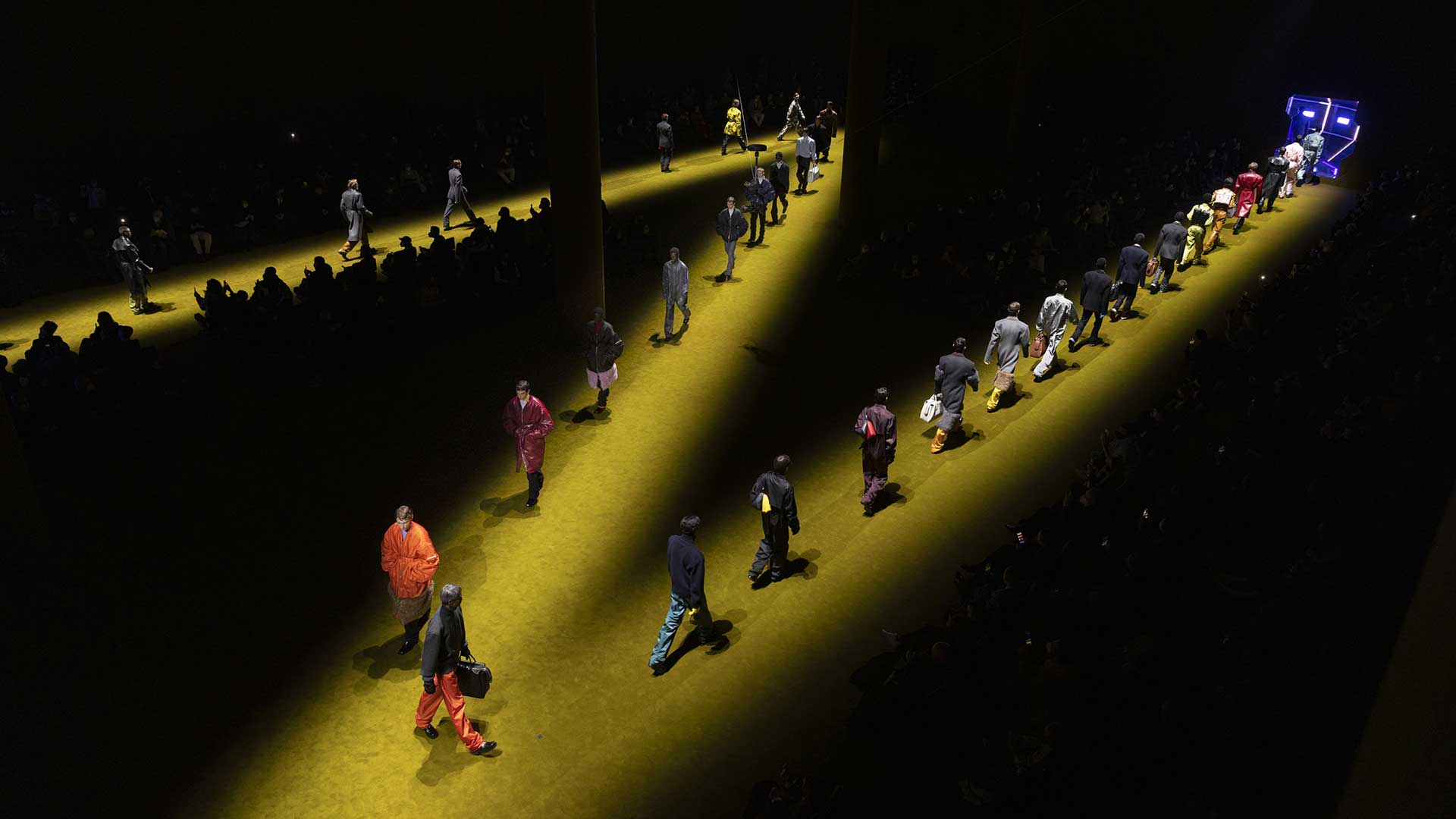 Prada's Fall Winter 2022 Menswear collection ports viewers into a  futuristic tunnel | STIRpad News | STIRpad
